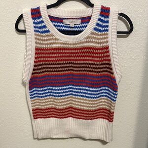 LOFT Multicolor Striped Sleeveless Top